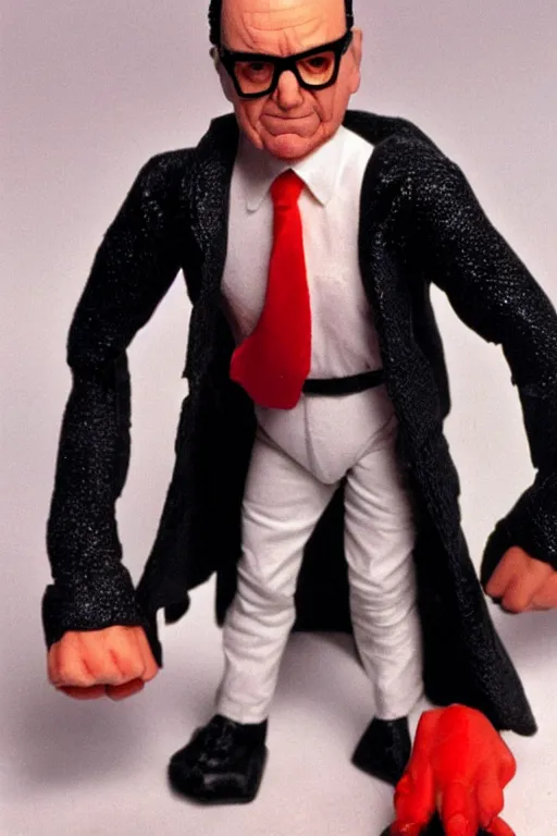 Image similar to rupert murdoch as a 1 9 8 0 s wrestling action figure