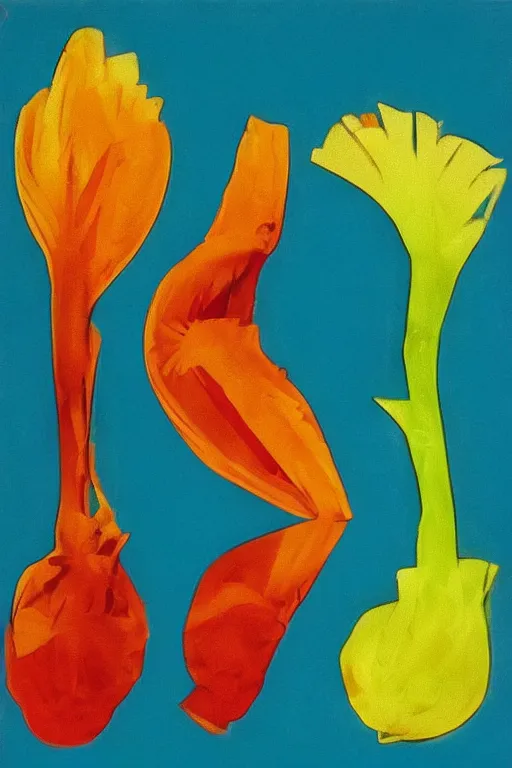 Image similar to an endive's painting in andy warhol style