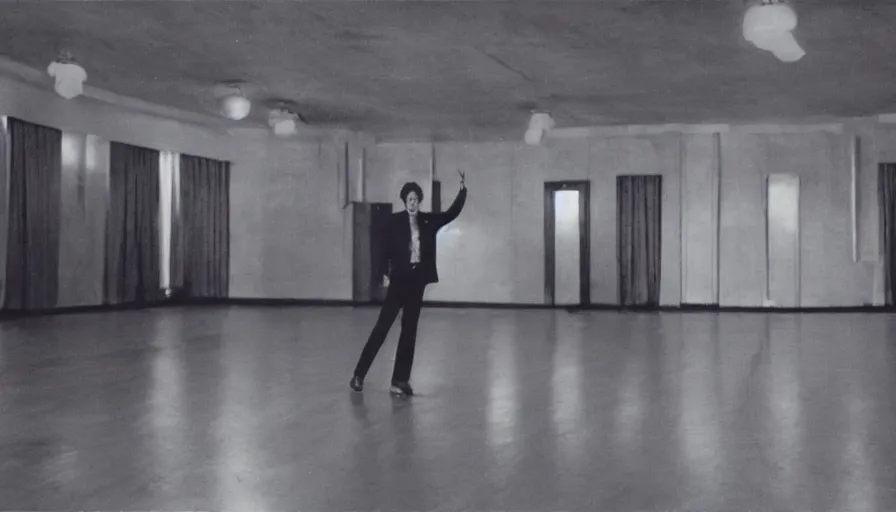 Prompt: 70s movie still of a man with very very long arms in a soviet ballroom, eastmancolor, heavy grain, high quality, higly detailed, liminal space