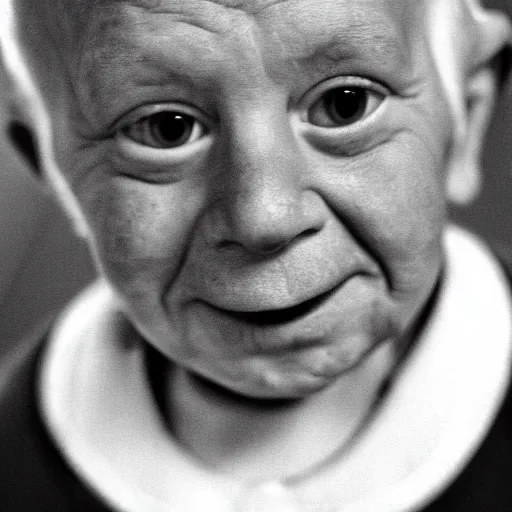 Image similar to dslr photo portrait still of 8 0 year old homer simpson at age 5!!!, 8 5 mm f 1. 8