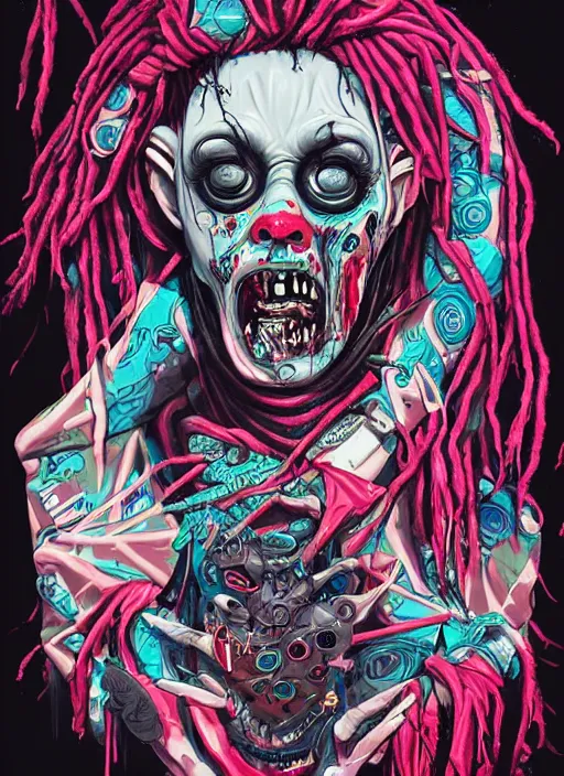 Image similar to zombie dreads full body hiphop streetwear drip, tristan eaton, victo ngai, artgerm, rhads, ross draws