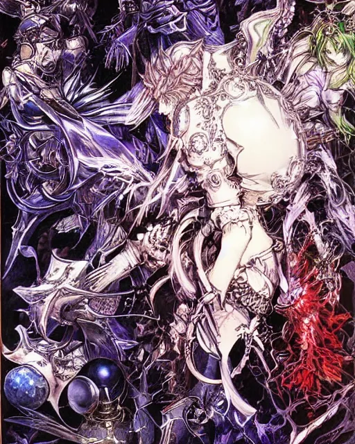 Image similar to conceptual art from from final fantasy by master artist yoshitaka amano, masterpiece w 1 0 2 4