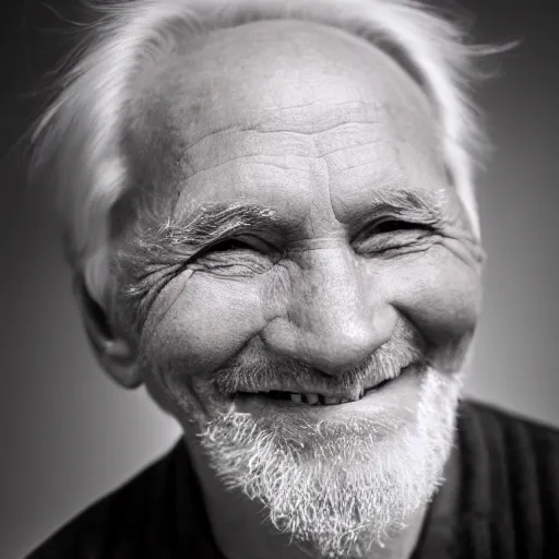 Image similar to infrared image of a smiling old man