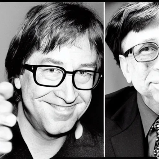 Image similar to bill hicks in a boxing match with bill gates