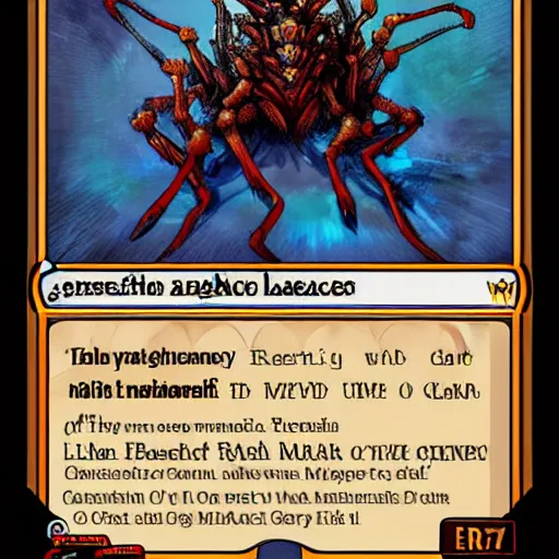 Image similar to fantasy card of arachnae beast in style of magic the gathering