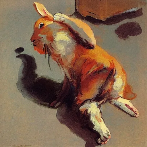 Image similar to panic attack rabbit by joaquin sorolla