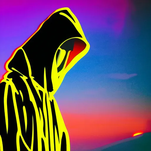 Prompt: bryce wayne in hoodie, portrait, vaporwave, synthwave, neon, vector graphics, cinematic, volumetric lighting, f 8 aperture, cinematic eastman 5 3 8 4 film