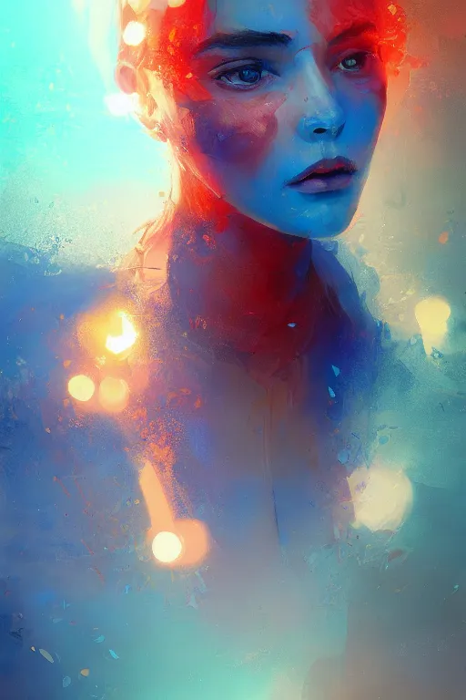 Image similar to nenufar, colorful, blue backgroung,clean, joyful, intricate, elegant, volumetric lighting, digital painting, highly detailed, artstation, sharp focus, illustration, concept art, ruan jia, steve mccurry