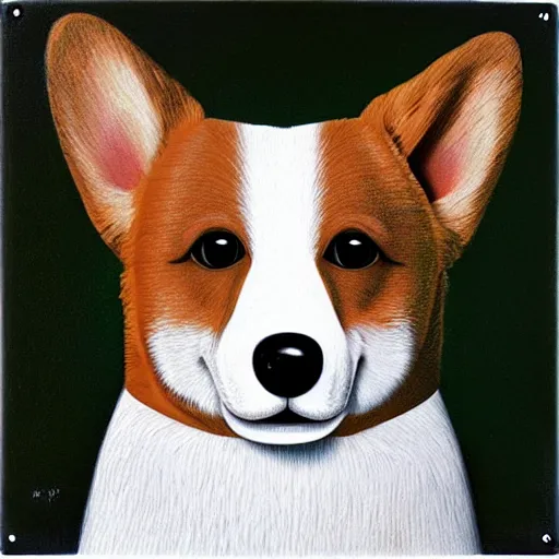 Image similar to A portrait of a corgi by Mark Ryden