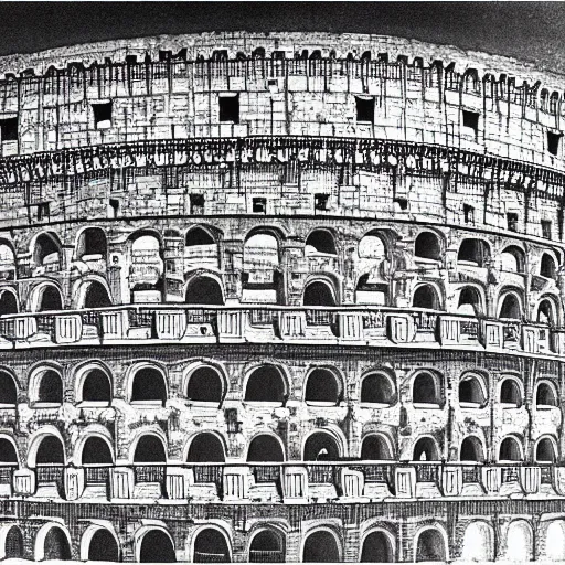 Prompt: Colosseum by M. C. Escher