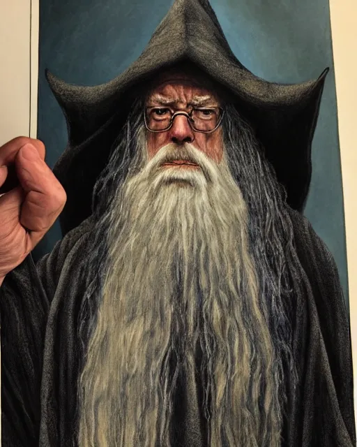 Image similar to portrait of bernie sanders as gandalf in lord of the rings, beautiful, very detailed, hyperrealistic, medium shot, very detailed painting by Glenn Fabry, by Joao Ruas