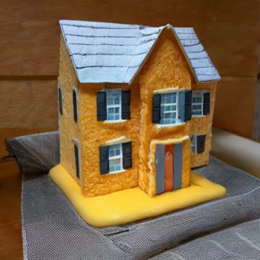 Image similar to house made from cheese