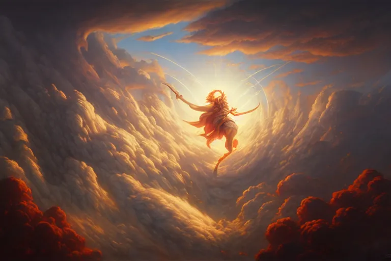 Prompt: god striking upon the earth from the heavens, powerful angels, godly powers, higher power, jesper ejsing, james jean, justin gerard, tomasz alen kopera, cgsociety, fenghua zhong, makoto shinkai, octane render, highly detailed, rim light, art, cinematic lighting, very coherent, hyper realism, high detail, 8 k