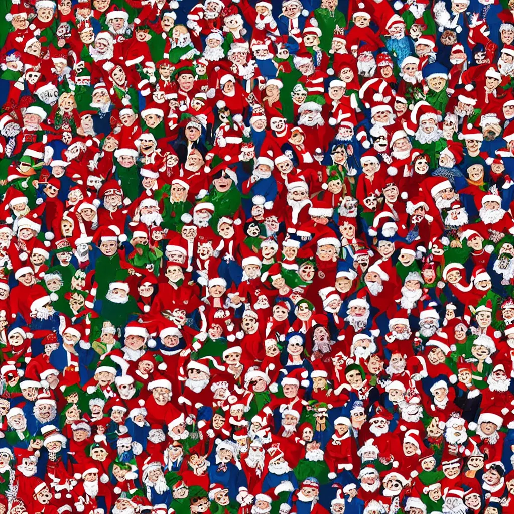 Prompt: where is waldo christmas time