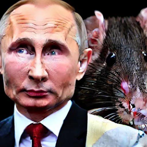 Image similar to rat with Putin's face, clear photo ultra hd 4k