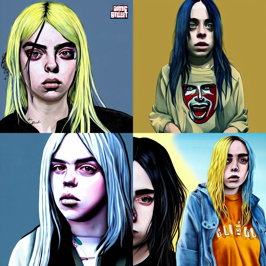 Prompt: billie eilish GTA art