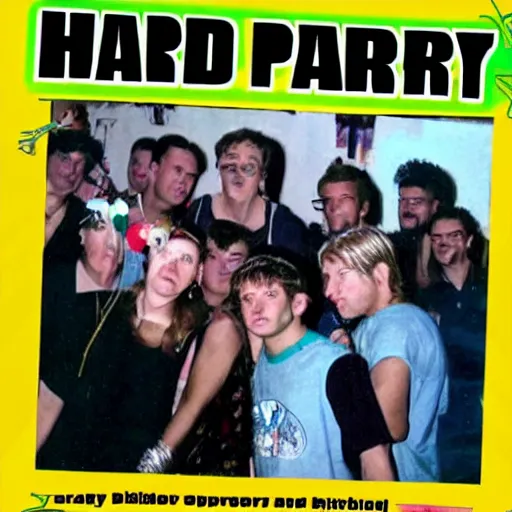 Prompt: hard party in 90s