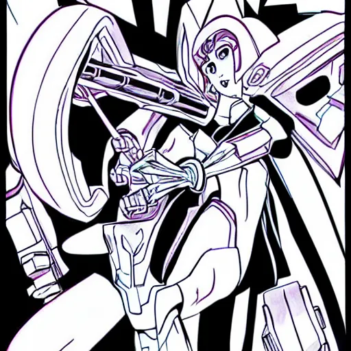 Prompt: Arcee from Transformers G1 drawn by Naoko Takeuchi, full body, manga, portrait,