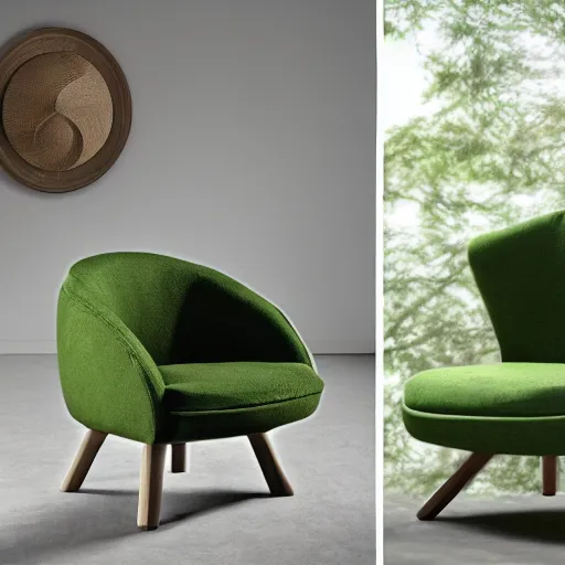 Image similar to armchair in the shape of an avocado