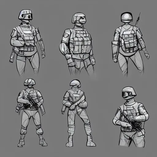 Image similar to sketches concept art standard tactial soldier lightweight nano googles headgear military modern future era variants digital outline