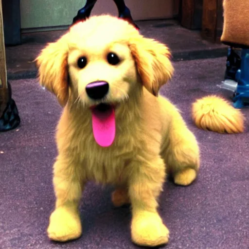 Image similar to Golden retriever dog from Pixar Monsters Inc movie