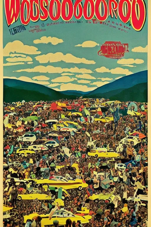 Image similar to poster for woodstock, 1 9 6 0 s