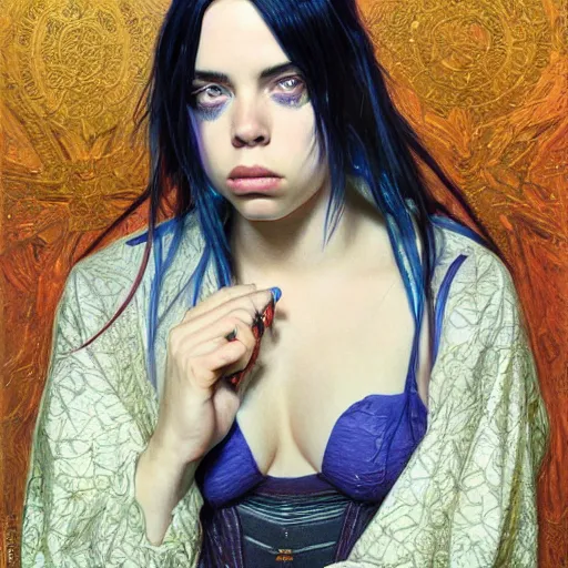 Prompt: Billie Eilish, by Mark Brooks, by Donato Giancola, by Victor Nizovtsev