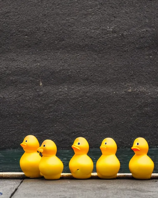 Prompt: high quality presentation photo of rubber ducks taking over Venice, photography 4k, f1.8 anamorphic, bokeh, 4k, Canon, Nikon