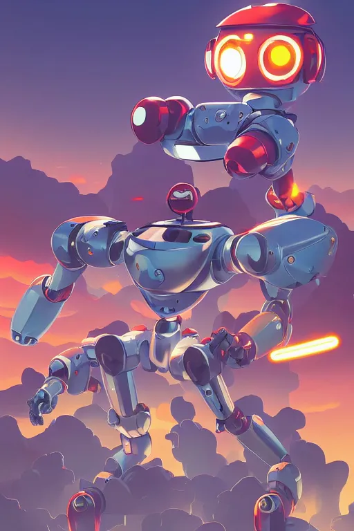 Image similar to metabots medabots medarotto medarot robot minimalist comics, behance hd by jesper ejsing, by rhads, makoto shinkai and lois van baarle, ilya kuvshinov, rossdraws global illumination ray tracing hdr radiating a glowing aura