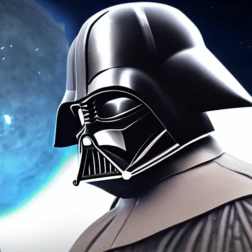 Image similar to darth vader removing his mask for the first time indie moon photo - realistic 4 k