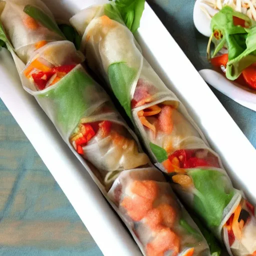 Prompt: vietnamese italian fusion pizza spring rolls