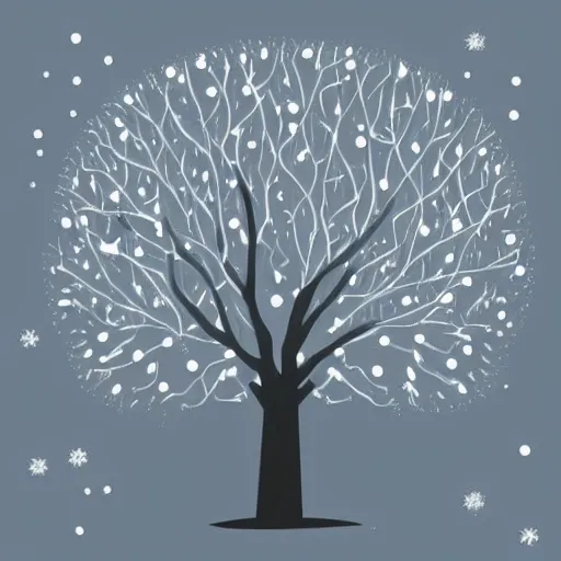 Image similar to handmade winter tree illustration flat minimal rustic in the style of ‘ laura horn ’