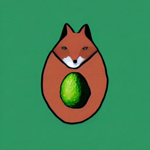 Image similar to fox as an avocado,