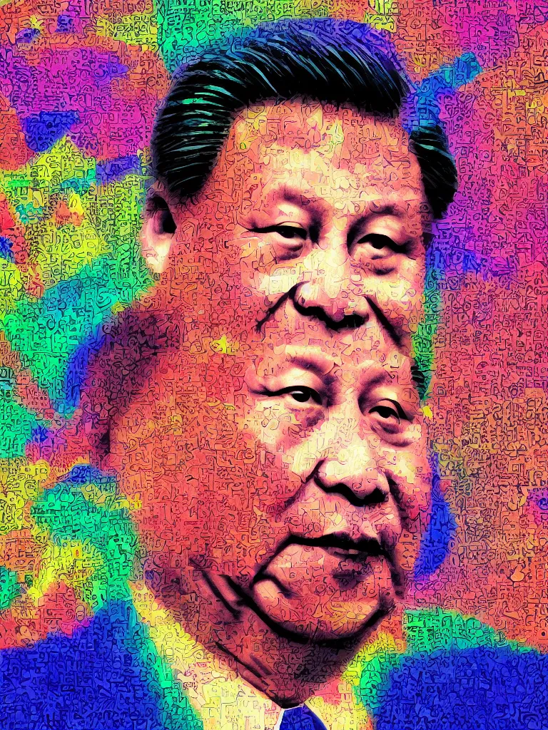 Image similar to Xi JinPing xcopyart style, glitch, detailed