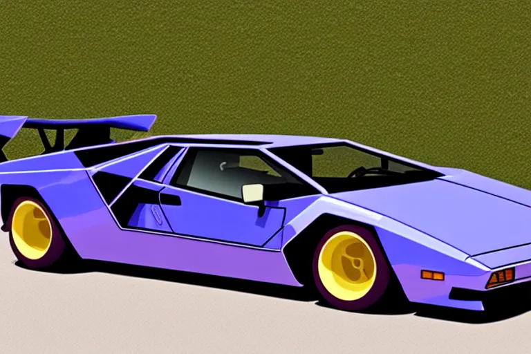 Prompt: wish. com version of a lamborghini countach