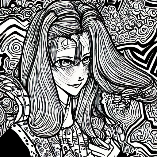 Image similar to highly detailed line art illustration of a emerging soul manga