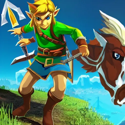 Image similar to screenshots of the new Legend of Zelda game