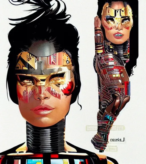 Image similar to maori female android, by MARVEL comics and Sandra Chevrier