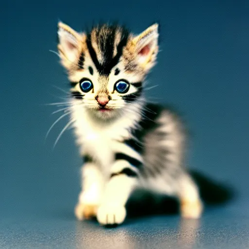 Image similar to microscope photo of micro kitten, 35 mm,