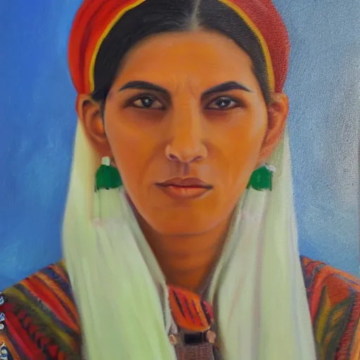 Prompt: oil painting portrait of a Kabyle woman