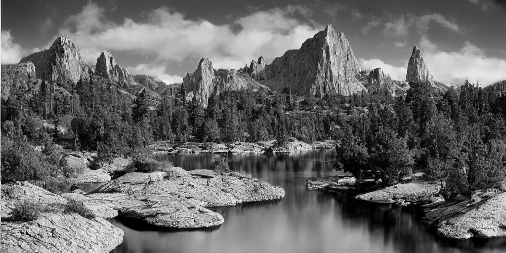 Image similar to the surface of an alient world award winning photography by ansel adams