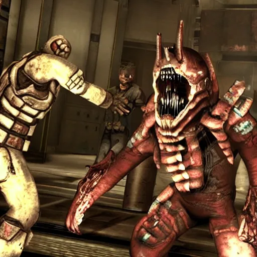 Prompt: still frame from the game dead space 4.