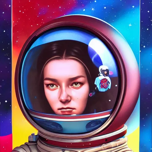 Image similar to space cosmic cosmonaut lofi portrait, Pixar style, by Tristan Eaton Stanley Artgerm and Tom Bagshaw.