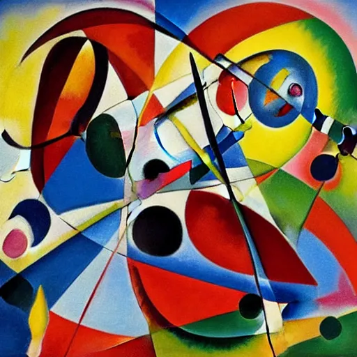 Prompt: love in motion, painting, modern art, kandinsky