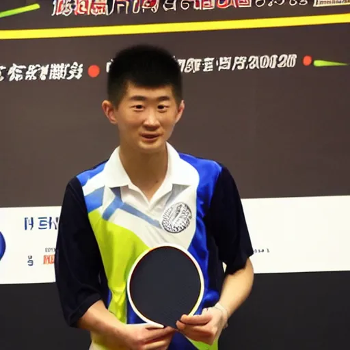 Prompt: ma long table tennis champion in space