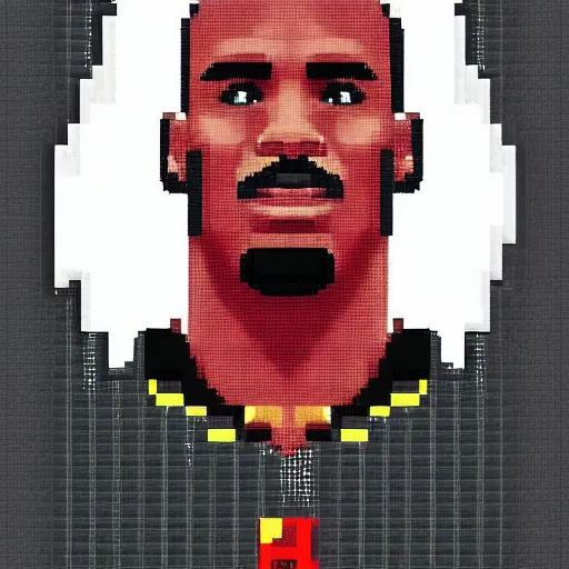 Image similar to michael Jordan Bust pixel art