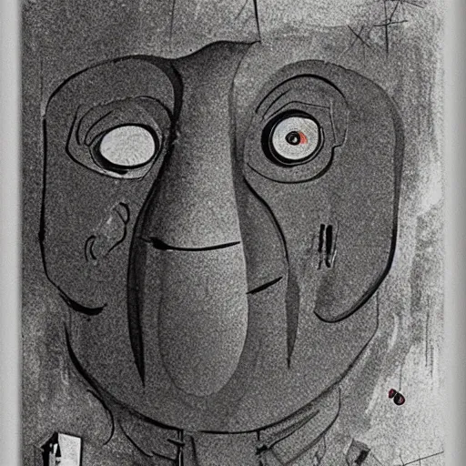 Prompt: dada art artwork of the golem monster in the prague lab