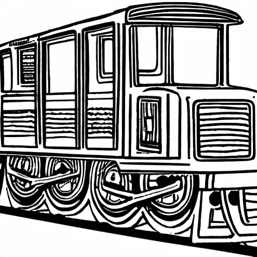 Image similar to Volk clip art style of a train, 1970s clip art