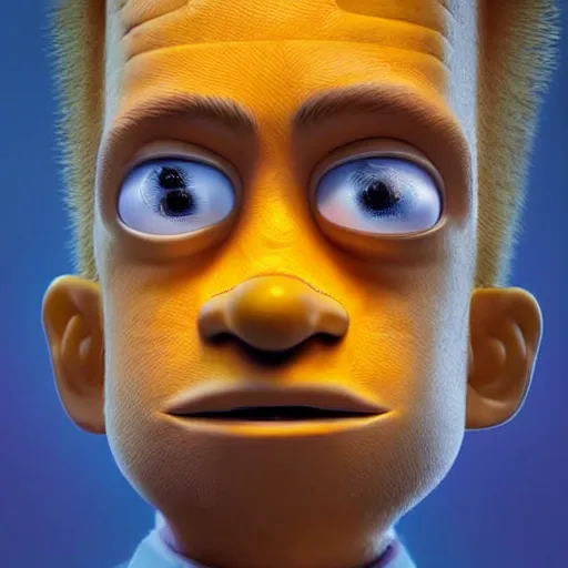 Image similar to stunning award winning hyperrealistic hdr 8 k highly detailed portrait photo of bart simpson as a real human