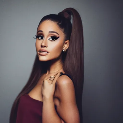 Image similar to Ariana Grande dressing up as Kanye West XF IQ4, 150MP, 50mm, F1.4, ISO 200, 1/160s, natural light